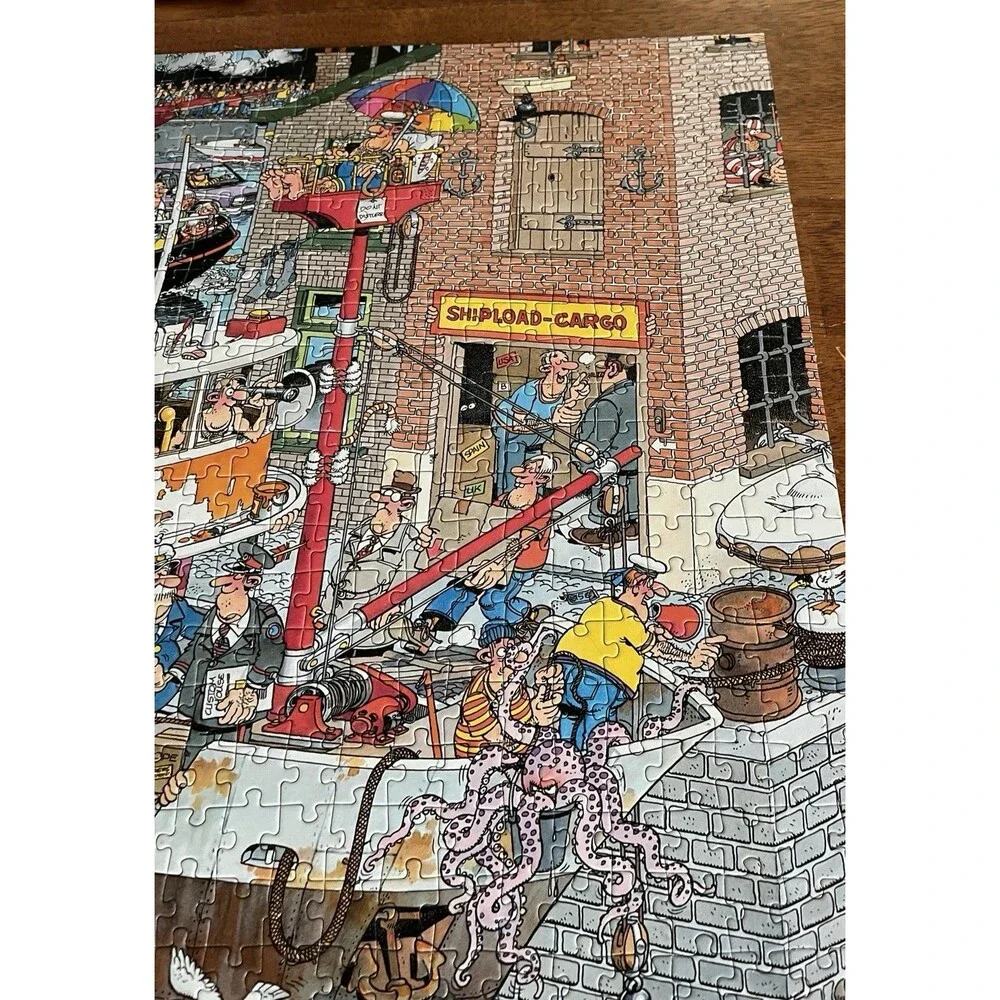 Jumbo Jan Van Haasteren 1500 Jigsaw Puzzle Crazy Harbour 90 cm x 60 cm Complete